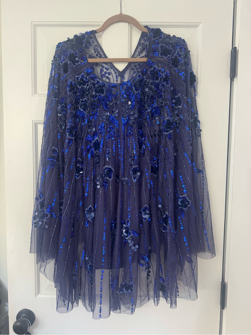 Mac Duggal Navy Blue Sequin dress